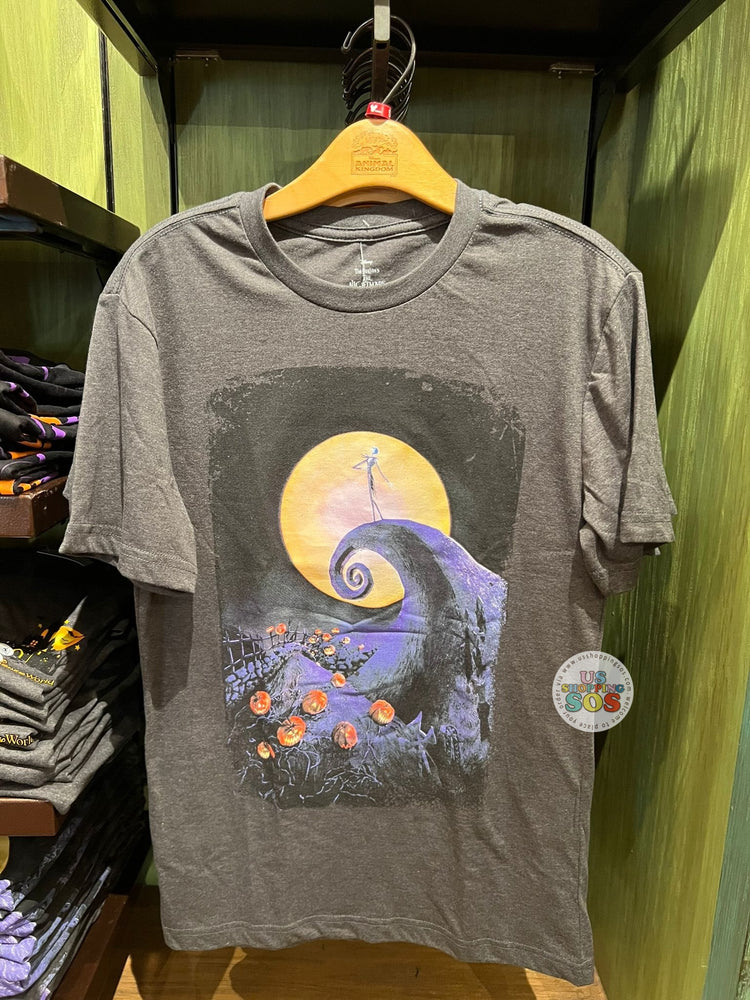 DLR/WDW - The Nightmare Before Christmas – Jack Skellington Spiral Hill Charcoal Grey Graphic T-shirt (Adult)