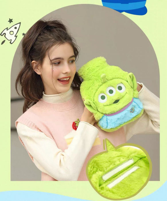 China Exclusive - Alien/Little Green Men Fluffy Hot Water Bottle