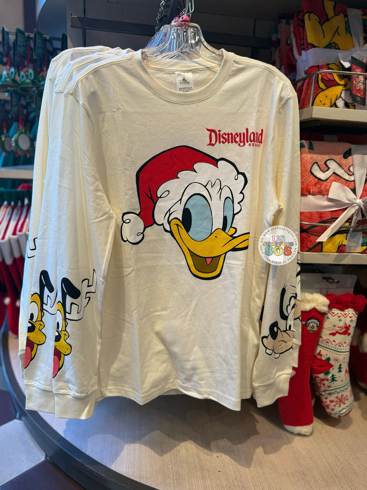 DLR/WDW - Christmas 2025 - Santa Donald & Friends Cream Long Sleeve Tee (Adult)