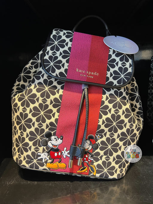 DLR/WDW - Kate Spade New York - Disney100 Mickey & Minnie Spade Flower Sinch Medium Flap Backpack