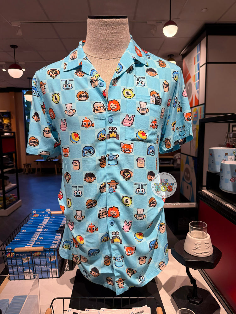 DLR/WDW - Pixar Place Hotel - Pixel Characters Button-Up Shirt (Adult)