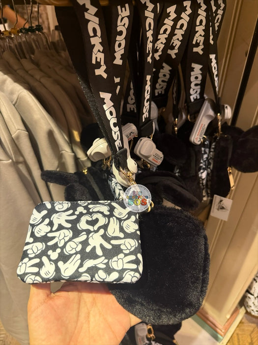 DLR/WDW - Mickey Mouse Fluffy Face Icon Pouches Wristlet