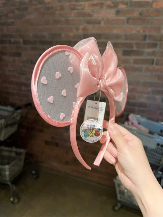 HKDL - Minnie Mouse Polka Dot Lace Ear Headband (Pink)