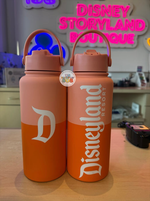 DLR/WDW - Logo Mania 2026 Park Hopper - Bright Orange Park Logo Stainless Steel Water Bottle 1L
