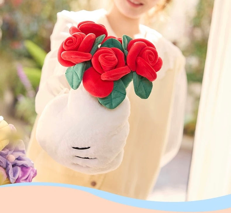 SHDL - Fluffy Bloom Garden x Mickey Mouse Glove & Rose Flowers Plushy Flower Bouquet