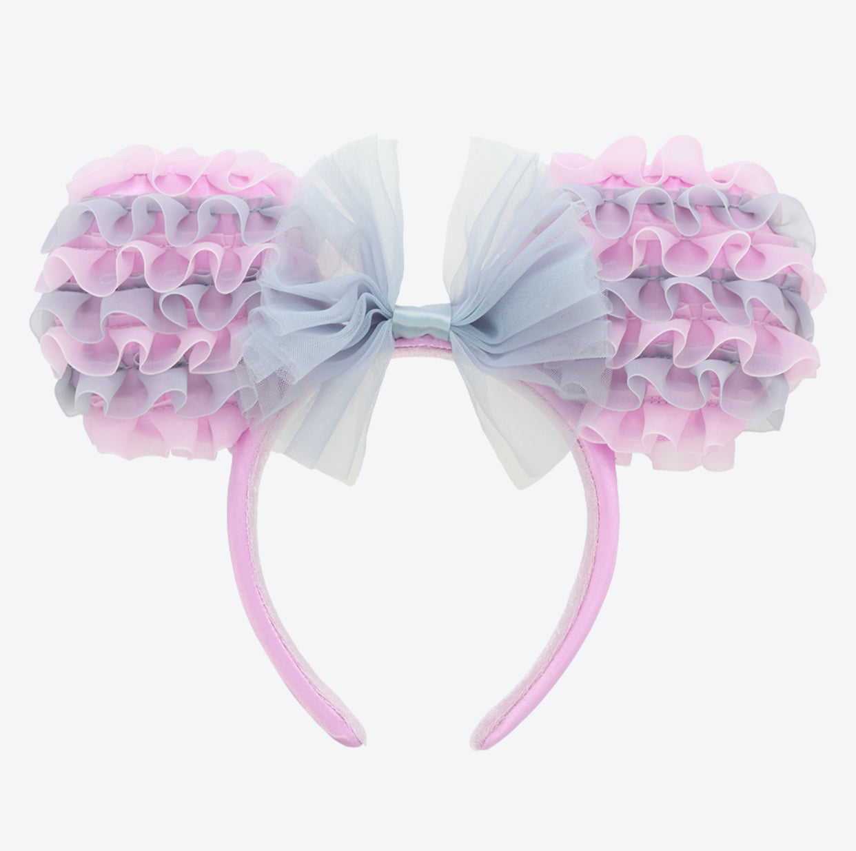 TDR - Minnie Mouse Ruffle ‘Pink & Geey’ Ears Headband (Release Date: Apr 17, 2025)