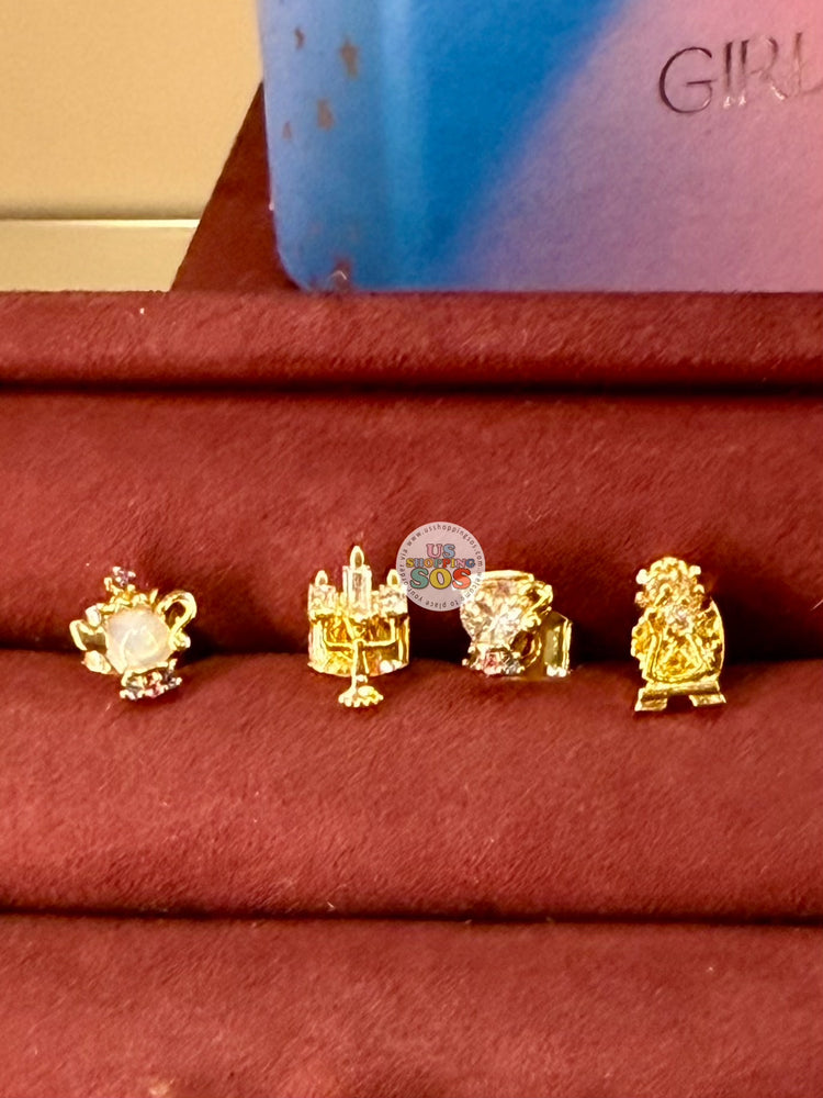 DLR/WDW - Girls Crew Beauty and the Beast Be Our Guest Earrings Set of 4