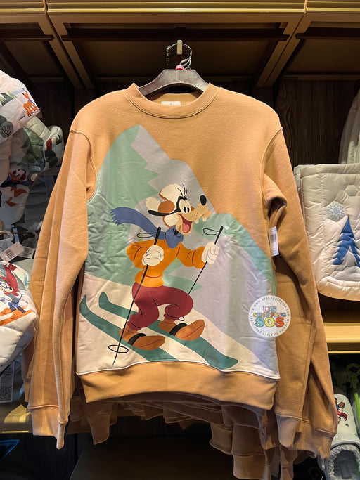 DLR/WDW - Winter Holiday Goofy Skiing Caramel Pullover (Adult)
