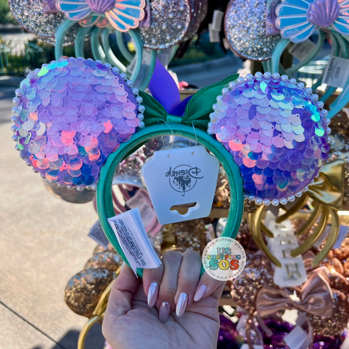 DLR/WDW - The Little Mermaid Ariel Inspired Floral Bow Scales Ear Headband