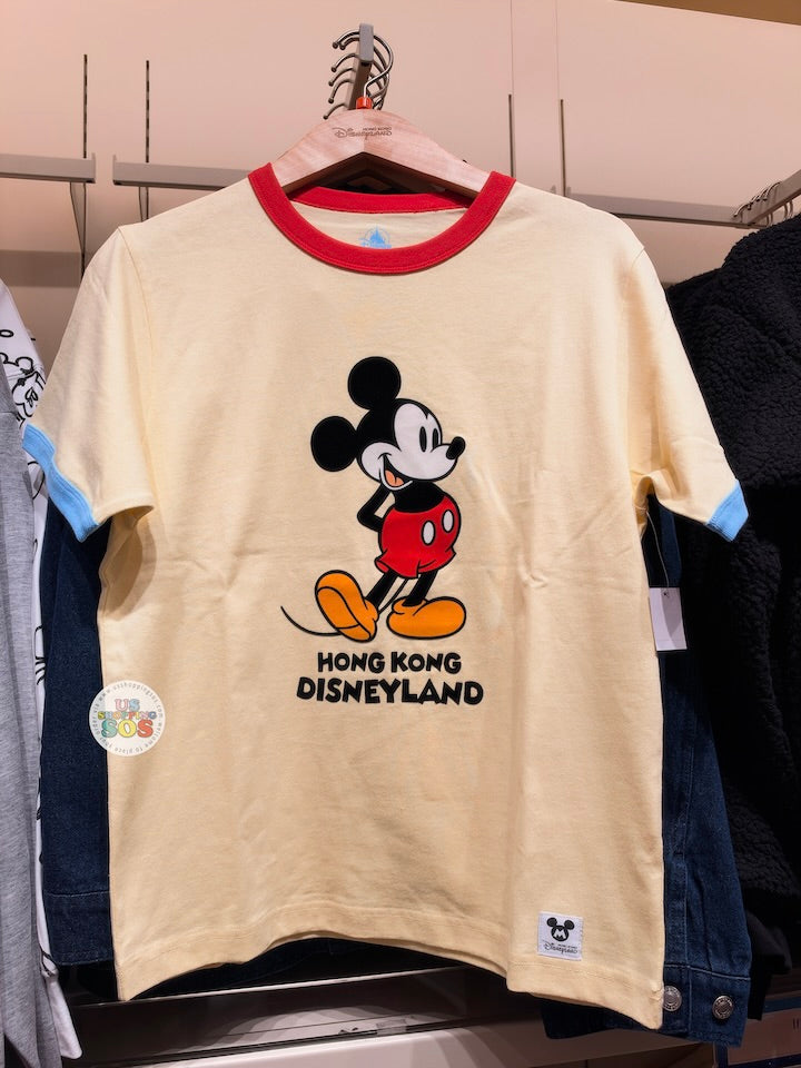 HKDL - 2026 Mickey Mouse Standing Ringer T Shirt for Adults (Color: Yellow)