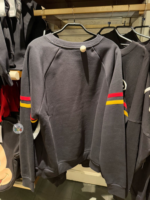 DLP - Mickey Mouse “Paris Disneyland” Logo Raglan Red Yellow Sleeve Strap Black Pullover (Adult)