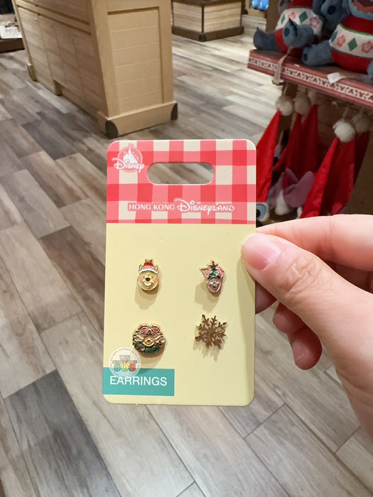 HKDL - 2025 Winnie the Pooh & Friends Christmas x Winnie the Pooh Earring Set