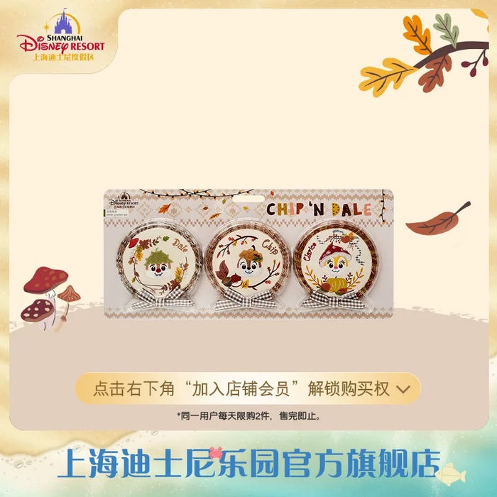 SHDL - Chip & Dale Autumn Forest Collection x Chip, Dale & Clarice Coasters Set of 3 (Release Date: Sept 12, 2025)