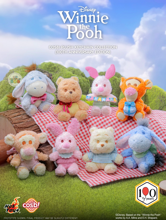 Hot Toys Cosbi - 2026 Winnie the Pooh & Friends 100th Anniversary Edition Blind Box Plush Keychain (Release Date: Jul 9, 2026)