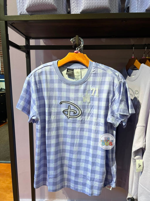 DLR/WDW - Her/Our Universe WDW Nostalgia 2026 - Light Blue Checkered T-Shirt (Adult)