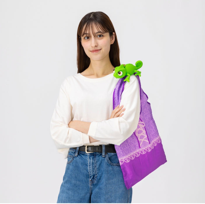 TDR - 2026 Tangled Rapunzel Dress Print Foldable Shopping/Eco Bag, Fold into a Pascal Pouch & Keychain  (Release Date: Oct 8, 2026)