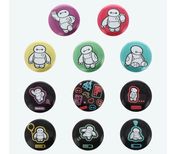 TDR - Colorful Neon & Baymax Themed Collection x Big Hero 6 Baymax Mystery Button Badges Bag (Release Date: July 1, 2025)