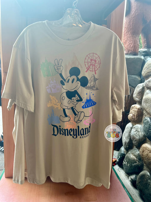 DLR - Disneyland Resort Classic Mickey & Attraction Icons Beige Graphic Tee