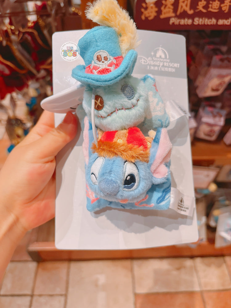 SHDL- 2026 Pirate Stitch and Friends Collection x Stitch & Scrump Plushy Hair Accessories Set of 2