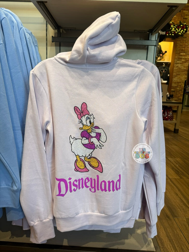 DLR/WDW - Daisy Duck Rhinestone Park Logo Light Pink Hoodie Jacket (Adult)