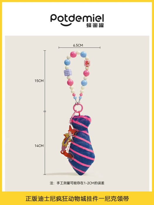 China Exclusive- Zootopia Nick Wilde & Tie Plush Keychain with Chain