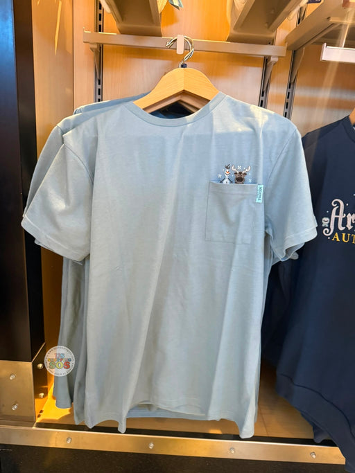 DLP - 2026 World of Frozen x Olaf & Sven Pocket T Shirt for Adults Color: Light Blue