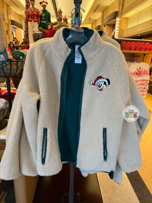 DLR/WDW - Christmas 2025 - Santa Mickey Park Logo Cream Sherpa Jacket (Adult)