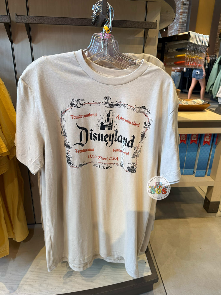 DLR - Disneyland Opening Day Map Oatmilk Graphic Tee