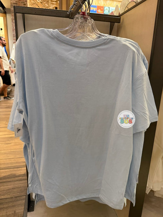 DLR/WDW - Marie Castle Monorail Park Logo Embroidered Baby Blue T-shirt (Adult)
