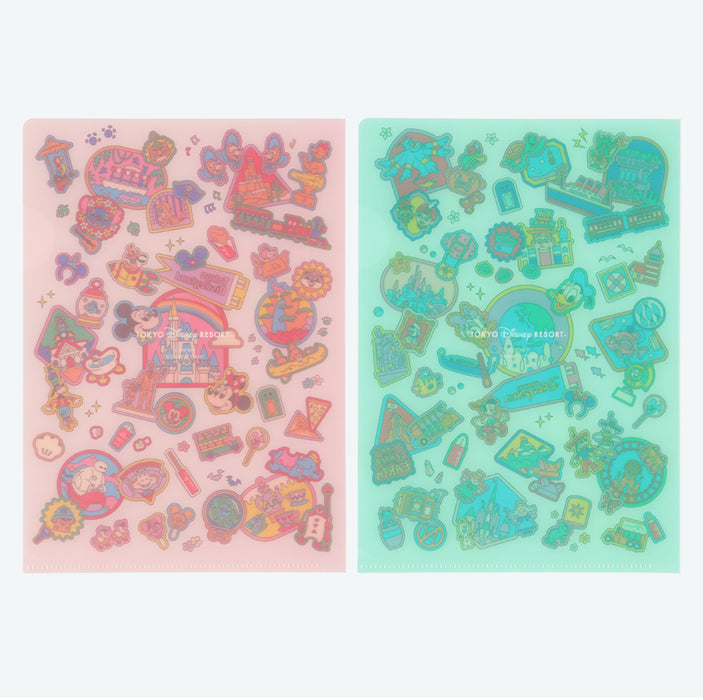 TDR - Tokyo Disney Resort "Park Map Motif" Pastel Color Collection - Clear Holder & Stickers Set (Release Date: Dec 11, 2025)