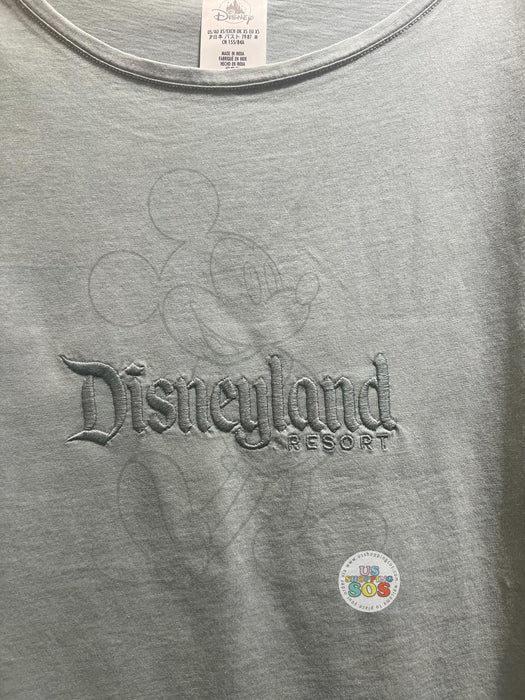 DLR - Classic Mickey Embroidered “Disneyland Resort” Greenish Grey Tee (Adult)