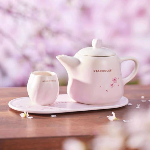 Starbucks China - Cherry Blossom 2024 - 2S. Sakura Teapot, Cup & Serving Plate Set