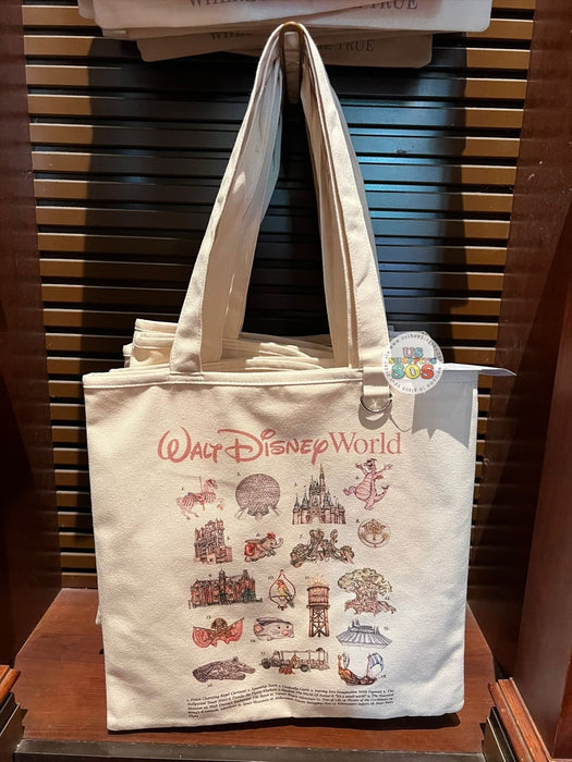 DLR/WDW - Walt Disney World Attractions Canvas Tote
