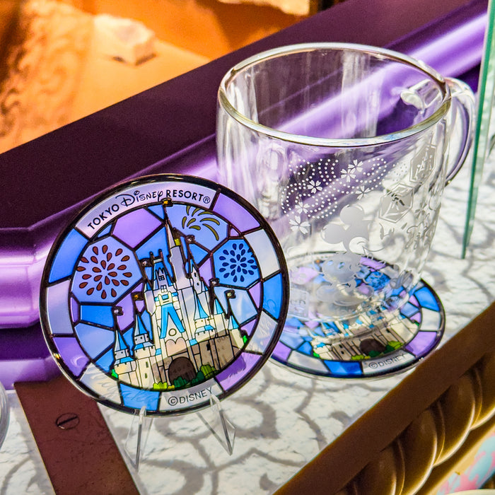 TDR - Tokyo Disney Resort & Sleeping Beauty Castle Stainless Glass Coaster