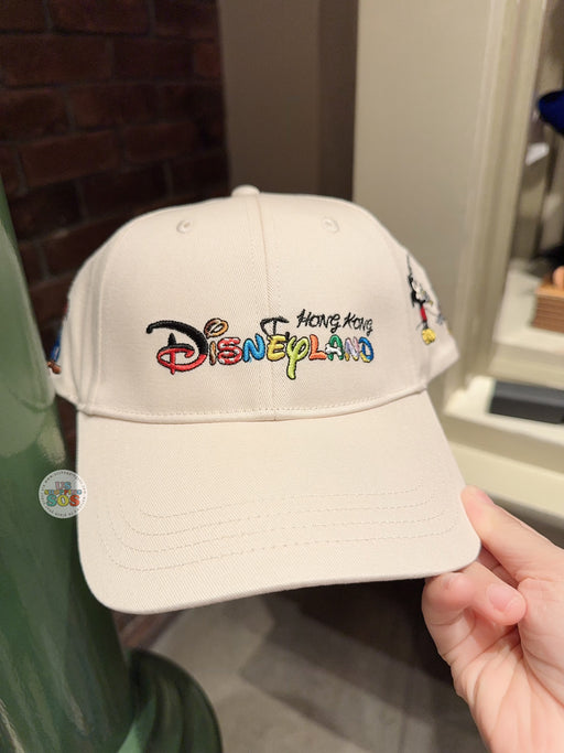 HKDL - Mickey & Friends "Hong Kong Disneyland" Embroidery Wordings Hat for Adults (Color: Biege)