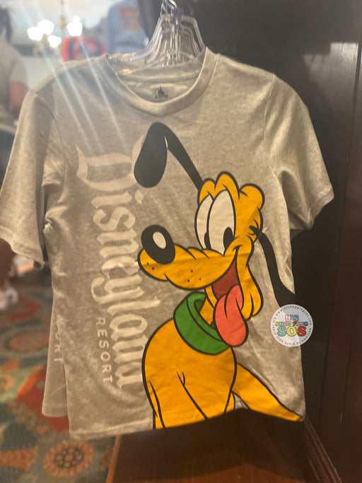 DLR/WDW - Classic Mickey & Friends - Pluto Double-Sided Grey Graphic T-shirt (Youth)