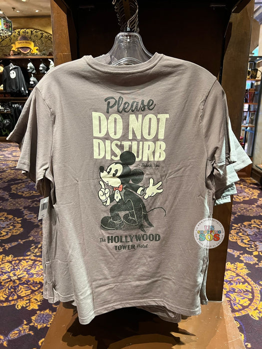 WDW - The Hollywood Tower Hotel - Mickey Please Do Not Disturb Grey T-Shirt (Adult)