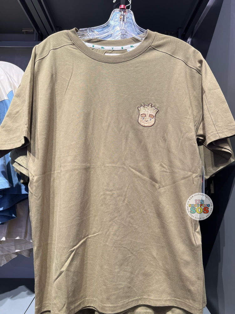 DLR/WDW - Marvel Chibi Groot Embroidered Face Icon Khaki T-shirt (Adult)