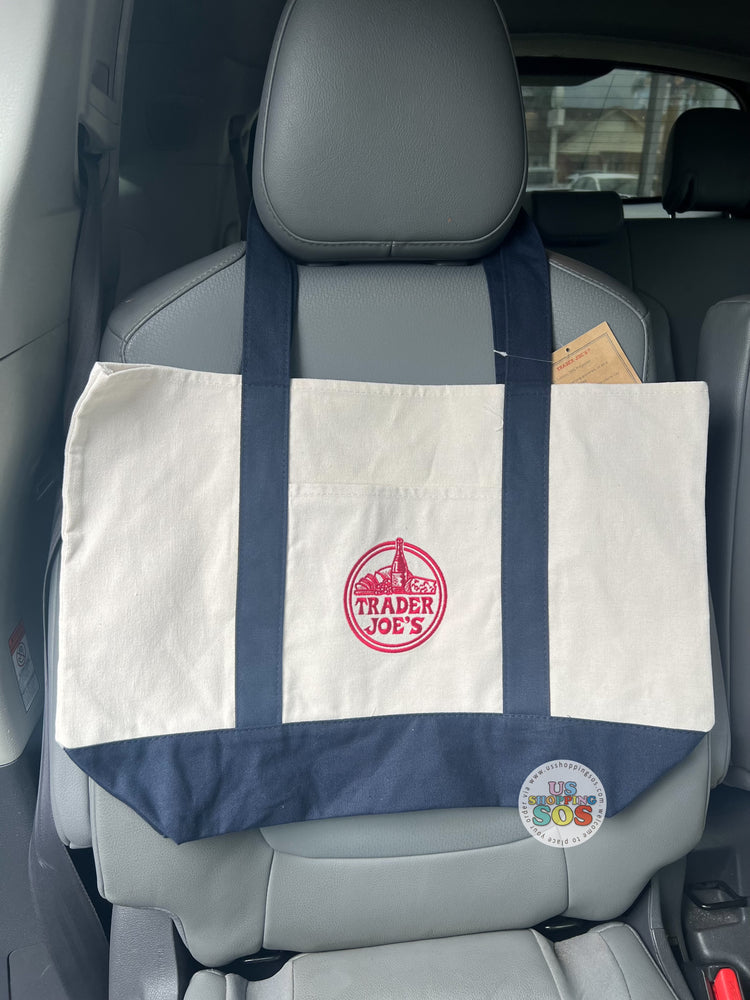 Trader Joe’s - Logo Blue Strap Reusable Canvas Tote Bag