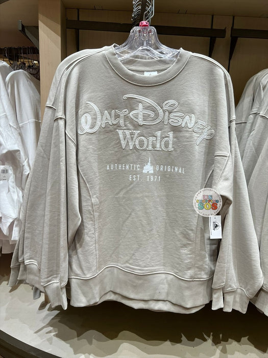 DLR/WDW - Park Logo Authentic Castle Original Warm Grey Pullover (Adult)