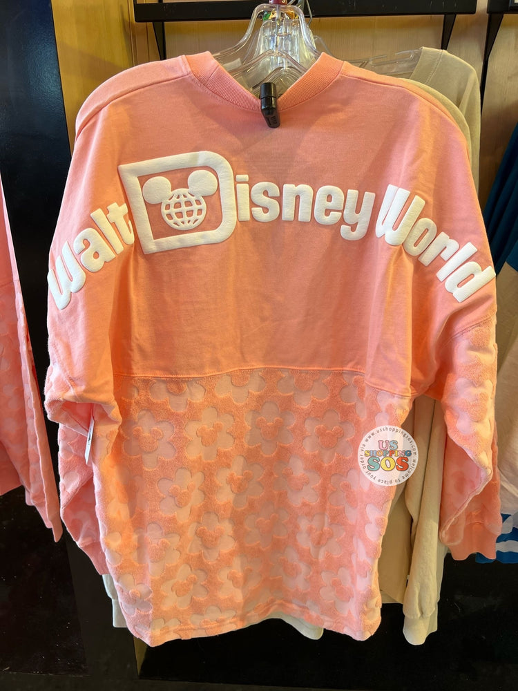 DLR/WDW - Spirit Jersey Mickey Flower White Puffy Link Park Logo Pink Pullover (Adult)