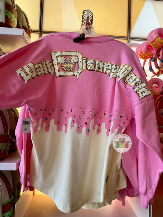 WDW - Disney Eats Snacks - Spirit Jersey "Walt Disney World" Mickey Donut Pink Cream Pullover (Adult)