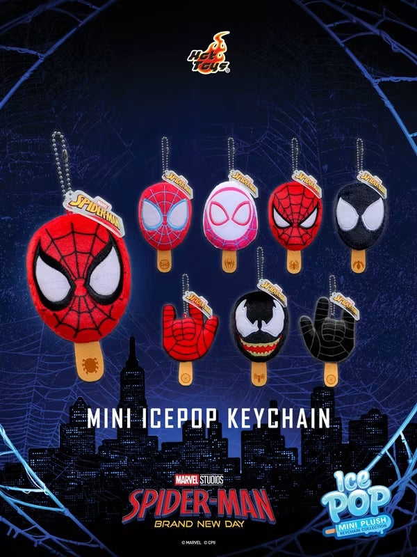 Hot Toy Cosbi - 2026 SpiderMan Ice Pop Mini Plush Keychain Blind Bag