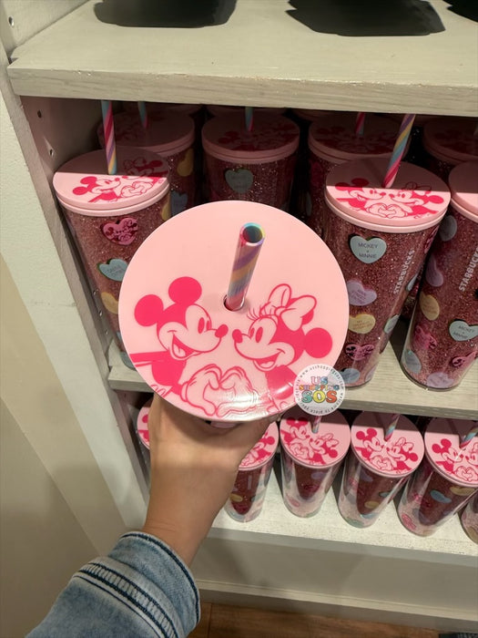 DLR/WDW - Sweetheart Moment - Starbucks Mickey & Minnie Pink Cold Cup 24oz
