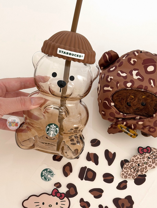 Starbucks China - 2026 Leopard Print Brown Series Bearista Glass 660ml with Stickers Color: Brown (Release Date: Aug 4, 2026)