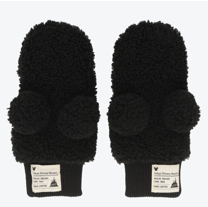 TDR - Fluffy Fluffy Cute Gentle Colors x Mickey Mouse Gloves for Adults (Color: Black)
