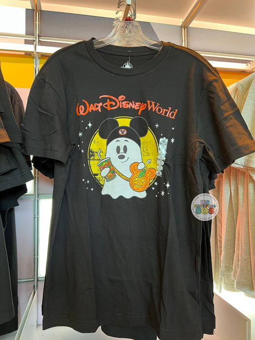 DLR/WDW - Halloween Mickey Ghost Black Graphic T-shirt (Adult)