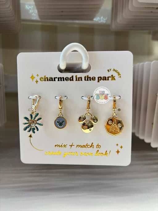 DLR/WDW - Charmed in the Park - Mickey Firework & Castle Blue Tone Charm Set