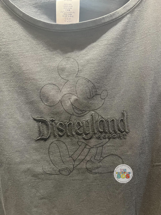 DLR - Classic Mickey Embroidered “Disneyland Resort” Black Tee (Adult)