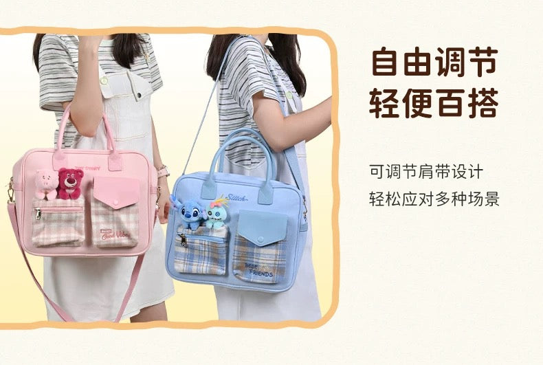 China Exclusive- Cute & Fantasy Party Judy Hopps & Nick Wilde Checkered Pattern 2 Ways Bag